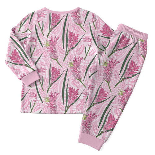 Australia Kangaroo Paws Christmas Pajama Set Aussie Native Flowers Indigenous Art - Aussie Hoodie