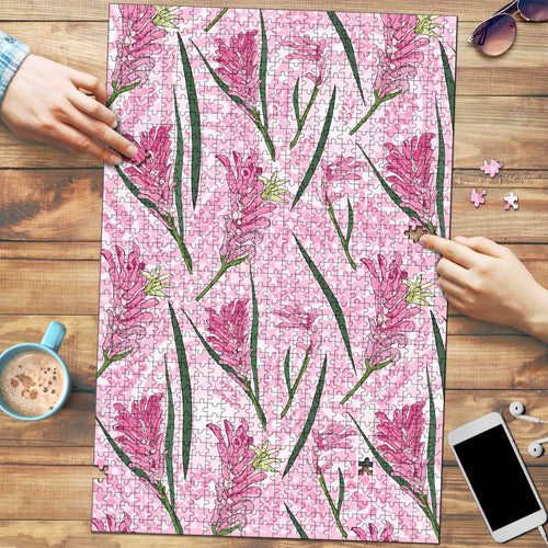 Australia Kangaroo Paws Puzzle Aussie Native Flowers Indigenous Art - Aussie Hoodie