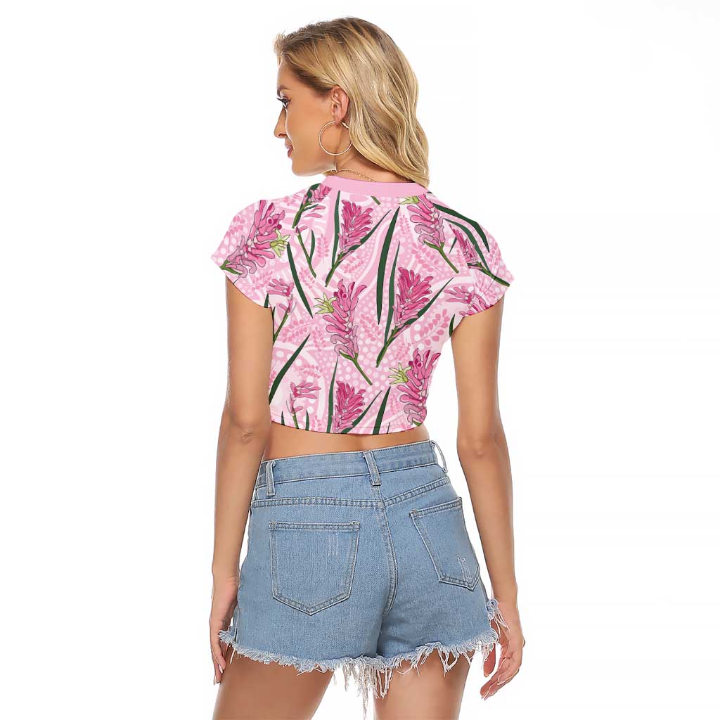 Australia Kangaroo Paws Raglan Cropped T Shirt Aussie Native Flowers Indigenous Art - Aussie Hoodie