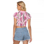 Australia Kangaroo Paws Raglan Cropped T Shirt Aussie Native Flowers Indigenous Art - Aussie Hoodie