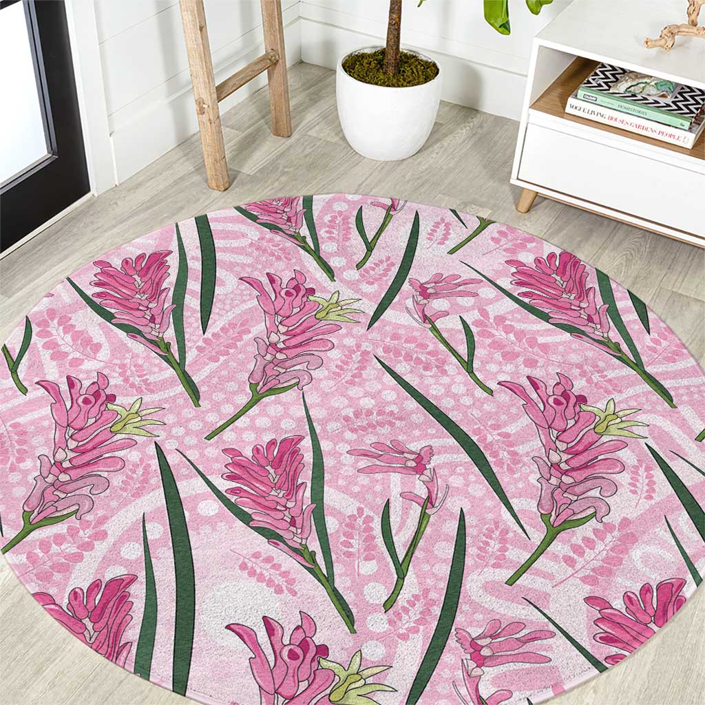 Australia Kangaroo Paws Round Carpet Aussie Native Flowers Indigenous Art - Aussie Hoodie