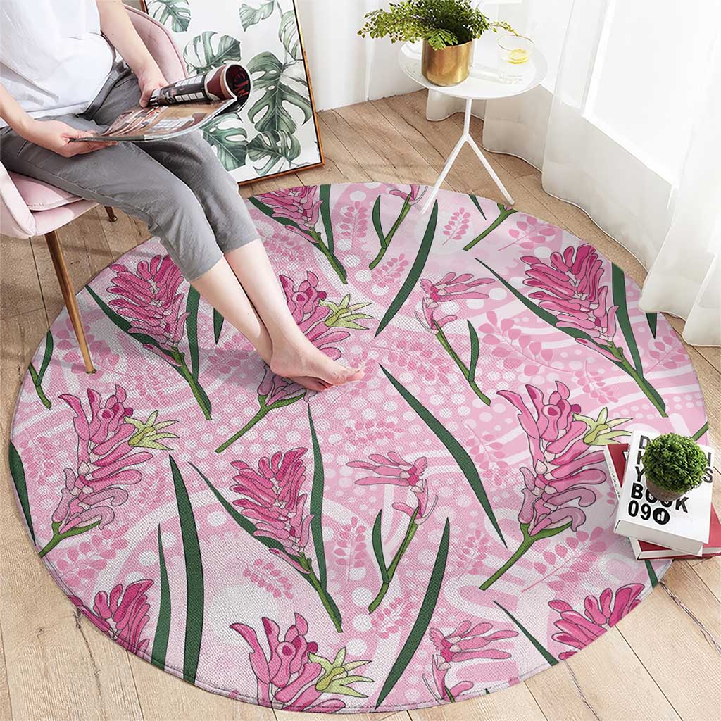 Australia Kangaroo Paws Round Carpet Aussie Native Flowers Indigenous Art - Aussie Hoodie