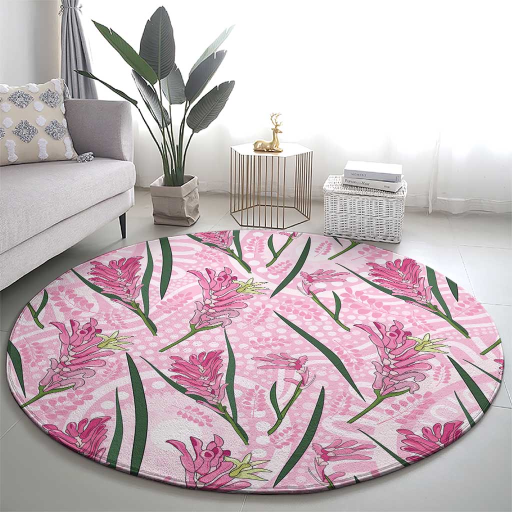 Australia Kangaroo Paws Round Carpet Aussie Native Flowers Indigenous Art - Aussie Hoodie