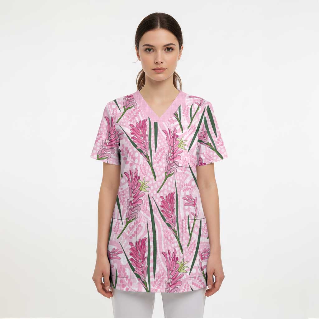 Australia Kangaroo Paws Scrub Top Aussie Native Flowers Indigenous Art - Aussie Hoodie