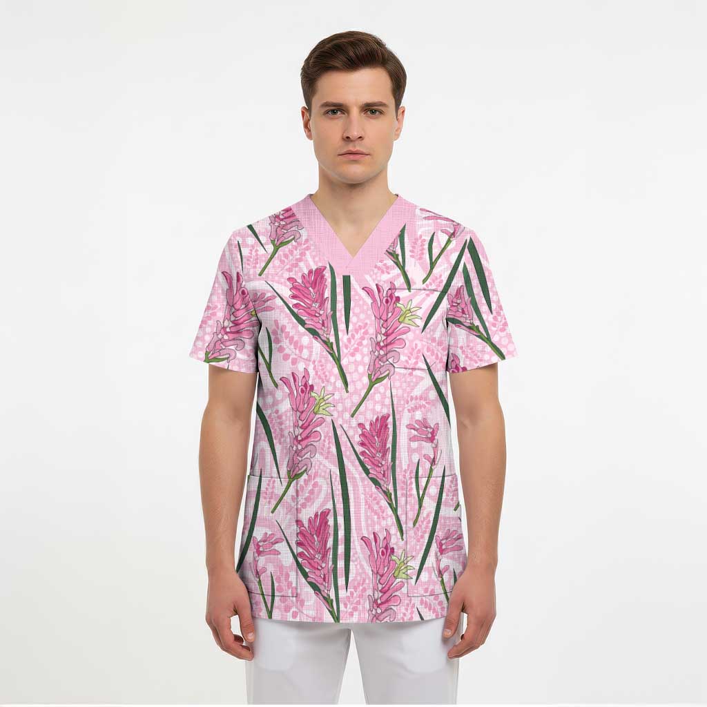 Australia Kangaroo Paws Scrub Top Aussie Native Flowers Indigenous Art - Aussie Hoodie