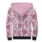 Australia Kangaroo Paws Sherpa Hoodie Aussie Native Flowers Indigenous Art - Aussie Hoodie
