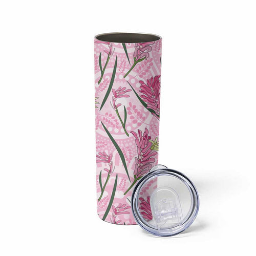 Australia Kangaroo Paws Skinny Tumbler Aussie Native Flowers Indigenous Art - Aussie Hoodie