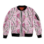 Australia Kangaroo Paws Sleeve Zip Bomber Jacket Aussie Native Flowers Indigenous Art - Aussie Hoodie
