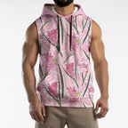 Australia Kangaroo Paws Sleeveless Hoodie Aussie Native Flowers Indigenous Art - Aussie Hoodie