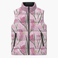 Australia Kangaroo Paws Sleeveless Puffer Jacket Aussie Native Flowers Indigenous Art - Aussie Hoodie