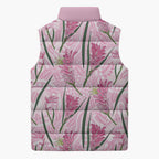 Australia Kangaroo Paws Sleeveless Puffer Jacket Aussie Native Flowers Indigenous Art - Aussie Hoodie