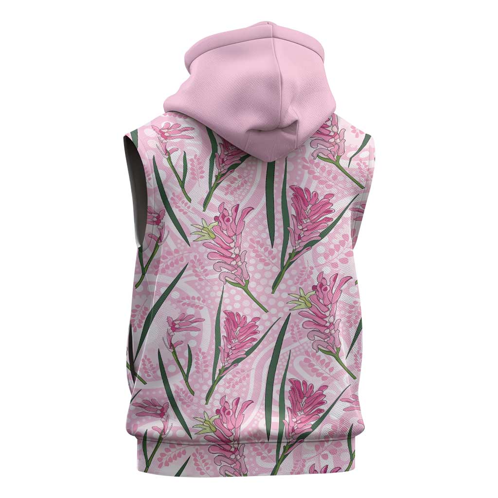 Australia Kangaroo Paws Sleeveless Zip Hoodie Aussie Native Flowers Indigenous Art LT14