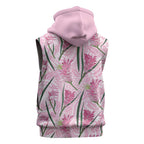 Australia Kangaroo Paws Sleeveless Zip Hoodie Aussie Native Flowers Indigenous Art LT14