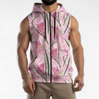 Australia Kangaroo Paws Sleeveless Zip Hoodie Aussie Native Flowers Indigenous Art LT14