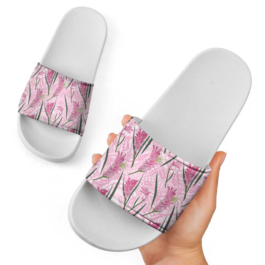 Australia Kangaroo Paws Slide Sandals Aussie Native Flowers Indigenous Art - Aussie Hoodie