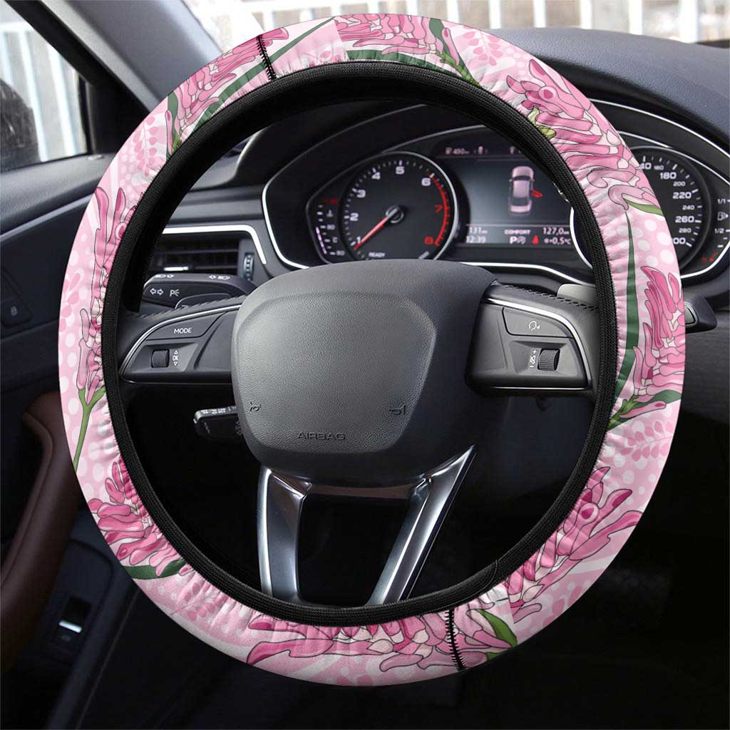 Australia Kangaroo Paws Steering Wheel Cover Aussie Native Flowers Indigenous Art - Aussie Hoodie
