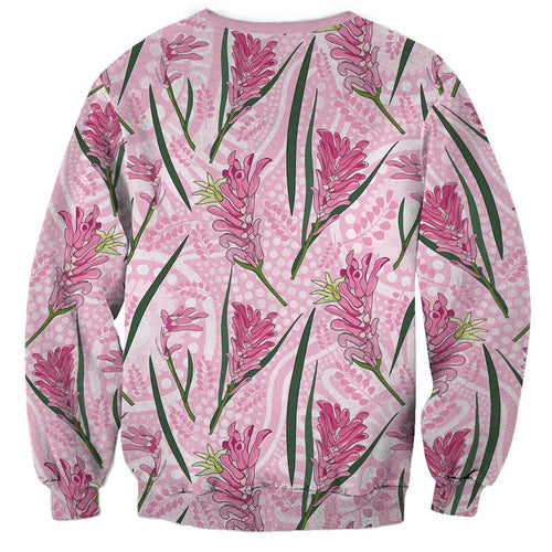 Australia Kangaroo Paws Sweatshirt Aussie Native Flowers Indigenous Art - Aussie Hoodie