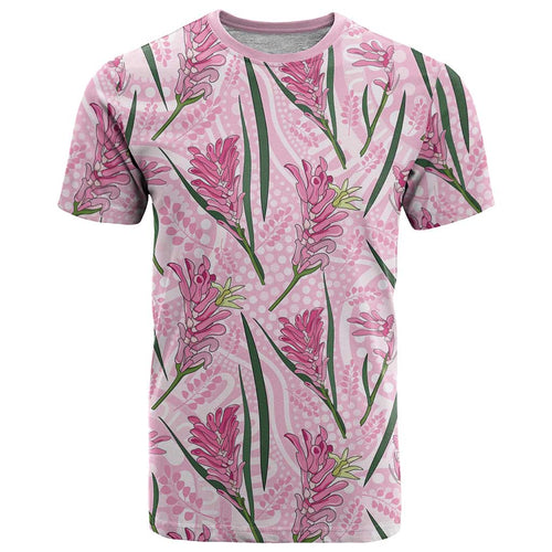 Australia Kangaroo Paws T Shirt Aussie Native Flowers Indigenous Art - Aussie Hoodie