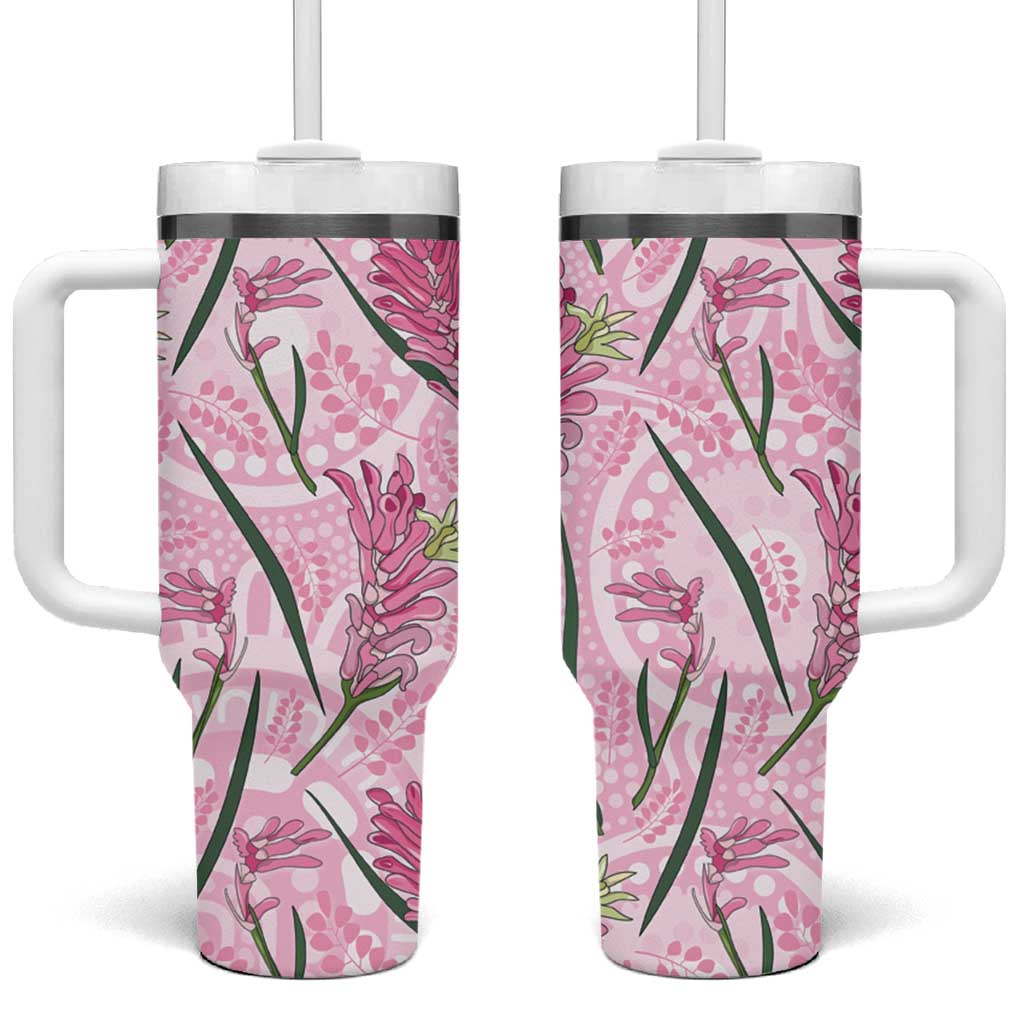 Australia Kangaroo Paws Tumbler With Handle Aussie Native Flowers Indigenous Art - Aussie Hoodie