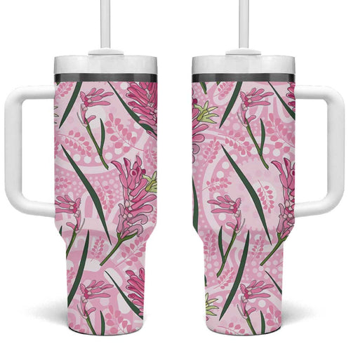 Australia Kangaroo Paws Tumbler With Handle Aussie Native Flowers Indigenous Art - Aussie Hoodie