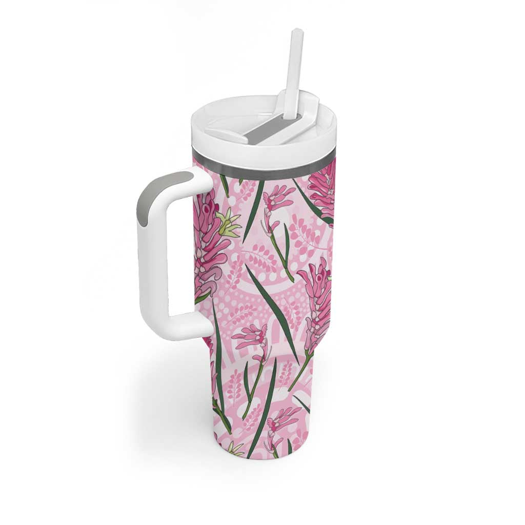 Australia Kangaroo Paws Tumbler With Handle Aussie Native Flowers Indigenous Art - Aussie Hoodie