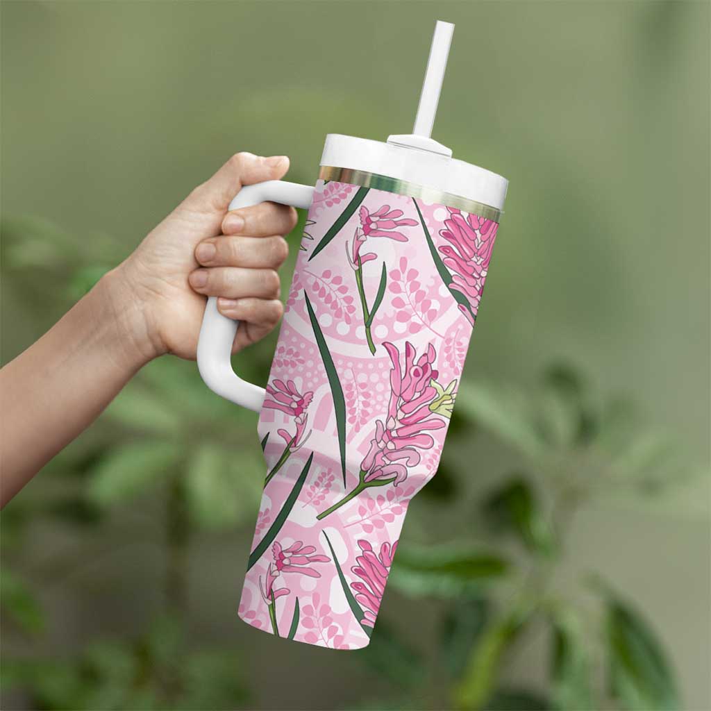 Australia Kangaroo Paws Tumbler With Handle Aussie Native Flowers Indigenous Art - Aussie Hoodie