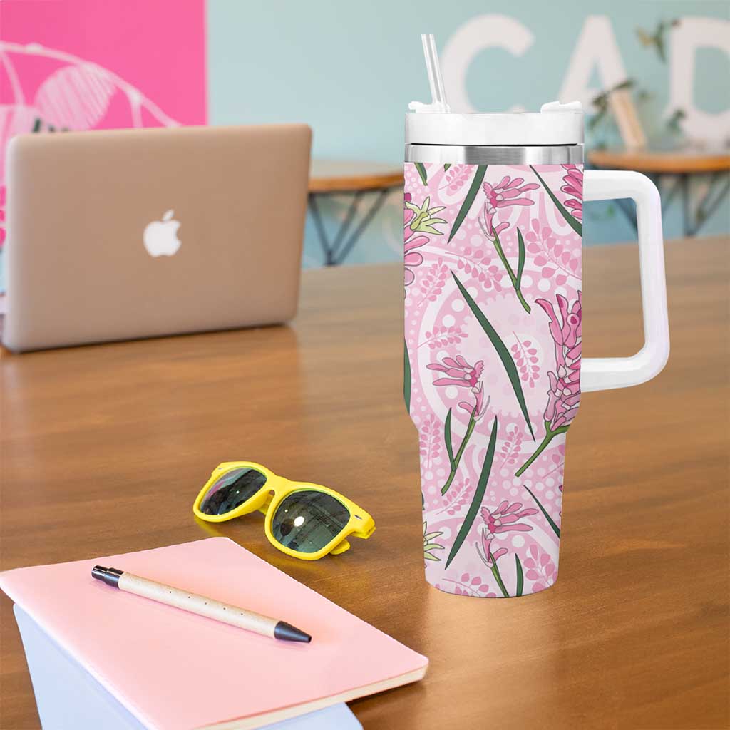 Australia Kangaroo Paws Tumbler With Handle Aussie Native Flowers Indigenous Art - Aussie Hoodie