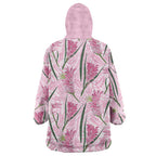Australia Kangaroo Paws Wearable Blanket Hoodie Aussie Native Flowers Indigenous Art - Aussie Hoodie