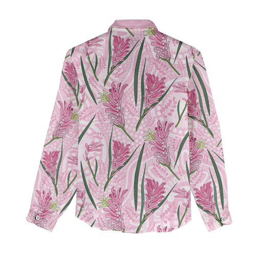 Australia Kangaroo Paws Women Casual Shirt Aussie Native Flowers Indigenous Art - Aussie Hoodie