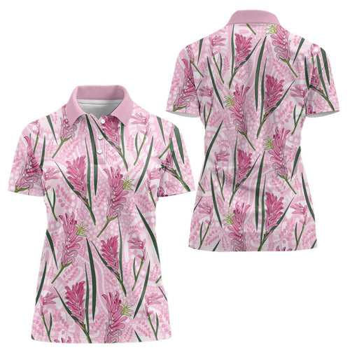 Australia Kangaroo Paws Women Polo Shirt Aussie Native Flowers Indigenous Art - Aussie Hoodie