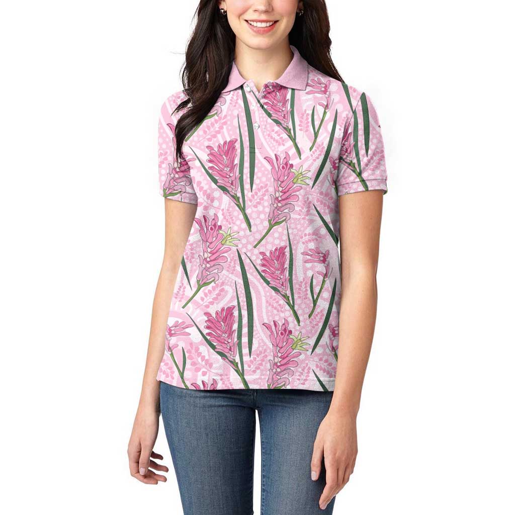 Australia Kangaroo Paws Women Polo Shirt Aussie Native Flowers Indigenous Art - Aussie Hoodie