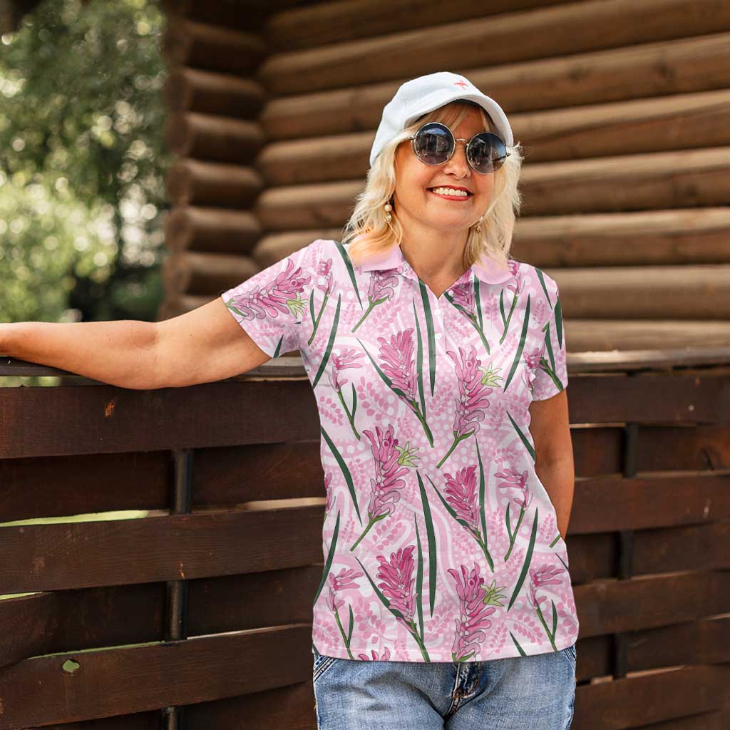 Australia Kangaroo Paws Women Polo Shirt Aussie Native Flowers Indigenous Art - Aussie Hoodie