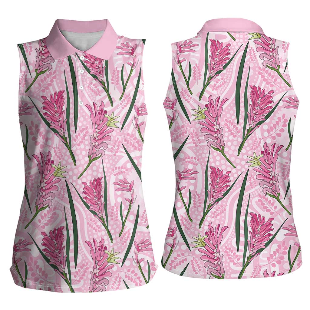 Australia Kangaroo Paws Women Sleeveless Polo Shirt Aussie Native Flowers Indigenous Art - Aussie Hoodie