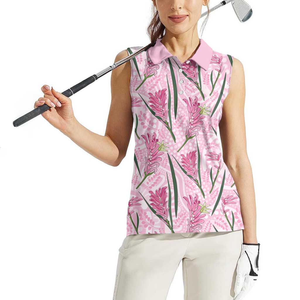 Australia Kangaroo Paws Women Sleeveless Polo Shirt Aussie Native Flowers Indigenous Art - Aussie Hoodie
