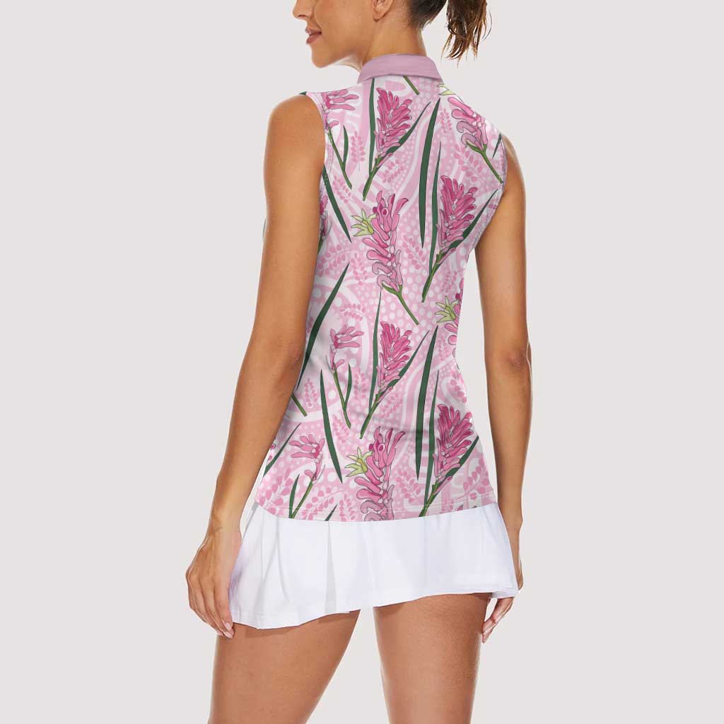 Australia Kangaroo Paws Women Sleeveless Polo Shirt Aussie Native Flowers Indigenous Art - Aussie Hoodie