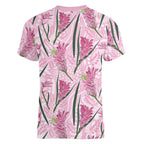 Australia Kangaroo Paws Women V-Neck T-Shirt Aussie Native Flowers Indigenous Art - Aussie Hoodie