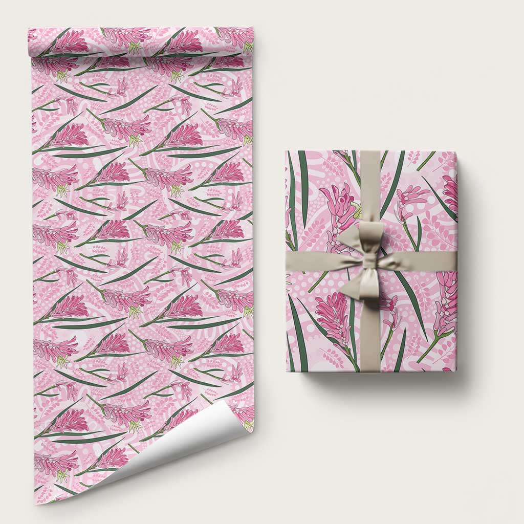 Australia Kangaroo Paws Wrapping Paper Aussie Native Flowers Indigenous Art - Aussie Hoodie