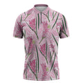 Australia Kangaroo Paws Zipper Polo Shirt Aussie Native Flowers Indigenous Art - Aussie Hoodie