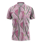 Australia Kangaroo Paws Zipper Polo Shirt Aussie Native Flowers Indigenous Art - Aussie Hoodie