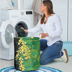 Australia Golden Wattle Laundry Basket Aussie Native Flowers Indigenous Art - Aussie Hoodie