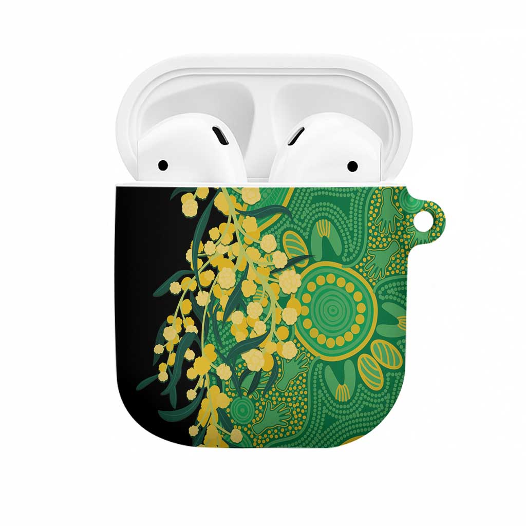 Australia Golden Wattle AirPods Case Aussie Native Flowers Indigenous Art - Aussie Hoodie