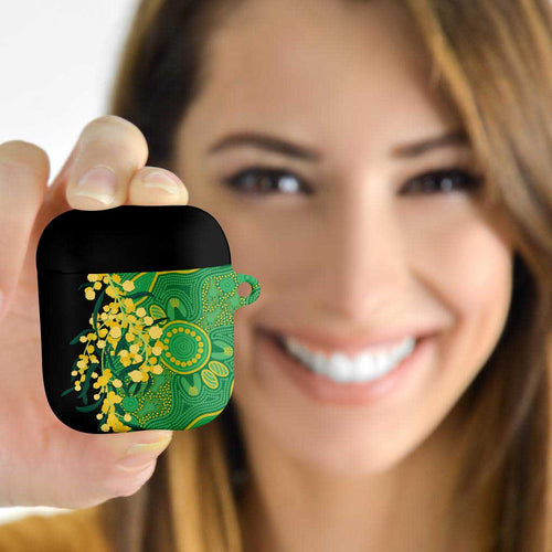 Australia Golden Wattle AirPods Case Aussie Native Flowers Indigenous Art - Aussie Hoodie