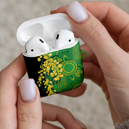 Australia Golden Wattle AirPods Case Aussie Native Flowers Indigenous Art - Aussie Hoodie