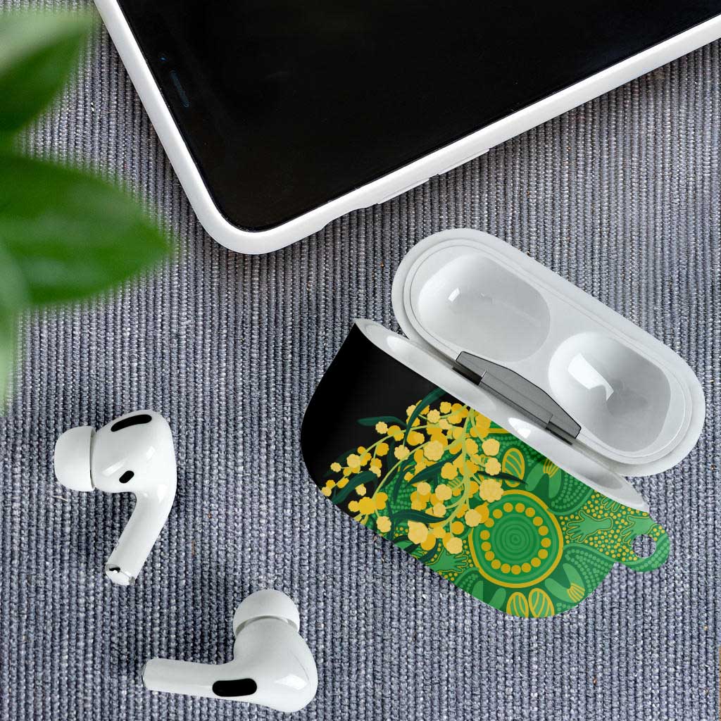 Australia Golden Wattle AirPods Case Aussie Native Flowers Indigenous Art - Aussie Hoodie