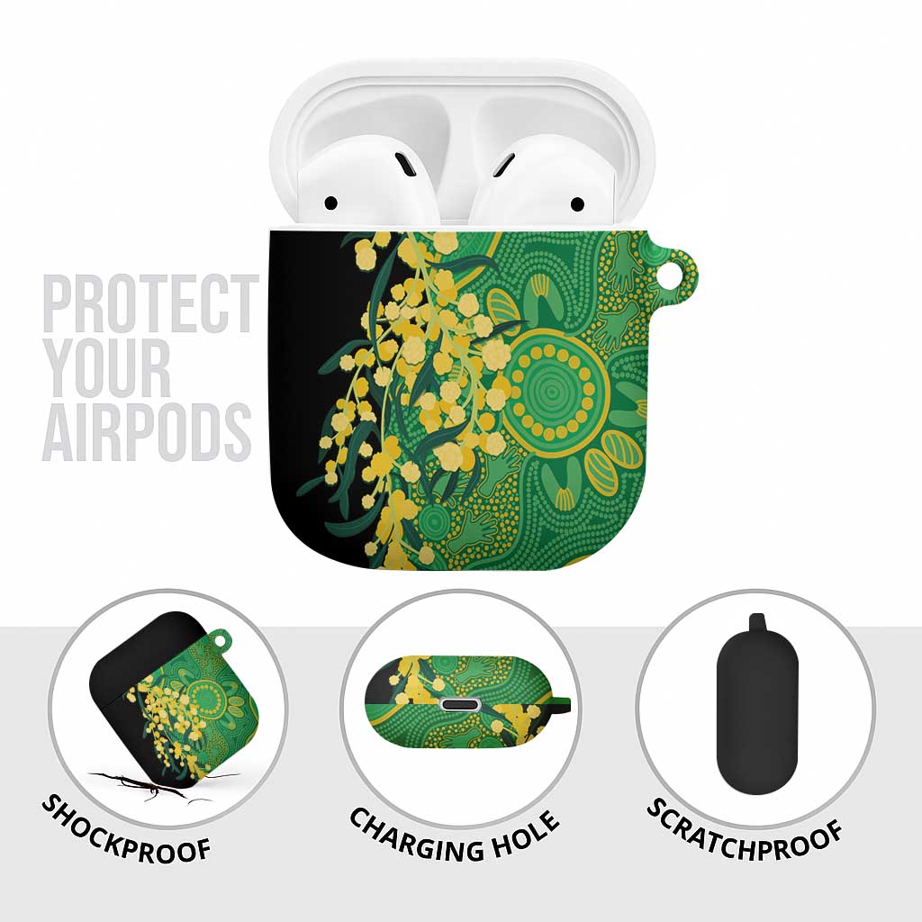 Australia Golden Wattle AirPods Case Aussie Native Flowers Indigenous Art - Aussie Hoodie
