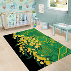 Australia Golden Wattle Area Rug Aussie Native Flowers Indigenous Art - Aussie Hoodie