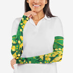 Australia Golden Wattle Arm Sleeves Aussie Native Flowers Indigenous Art - Aussie Hoodie