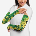 Australia Golden Wattle Arm Sleeves Aussie Native Flowers Indigenous Art - Aussie Hoodie