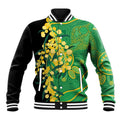 Australia Golden Wattle Baseball Jacket Aussie Native Flowers Indigenous Art - Aussie Hoodie