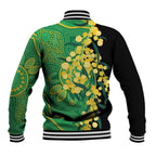 Australia Golden Wattle Baseball Jacket Aussie Native Flowers Indigenous Art - Aussie Hoodie